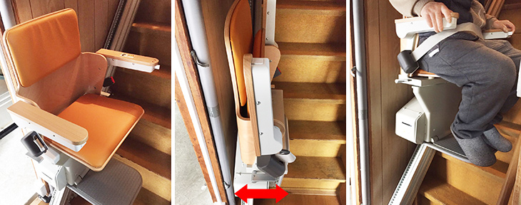 いす式階段昇降機設置事例－大阪府M個人住宅
